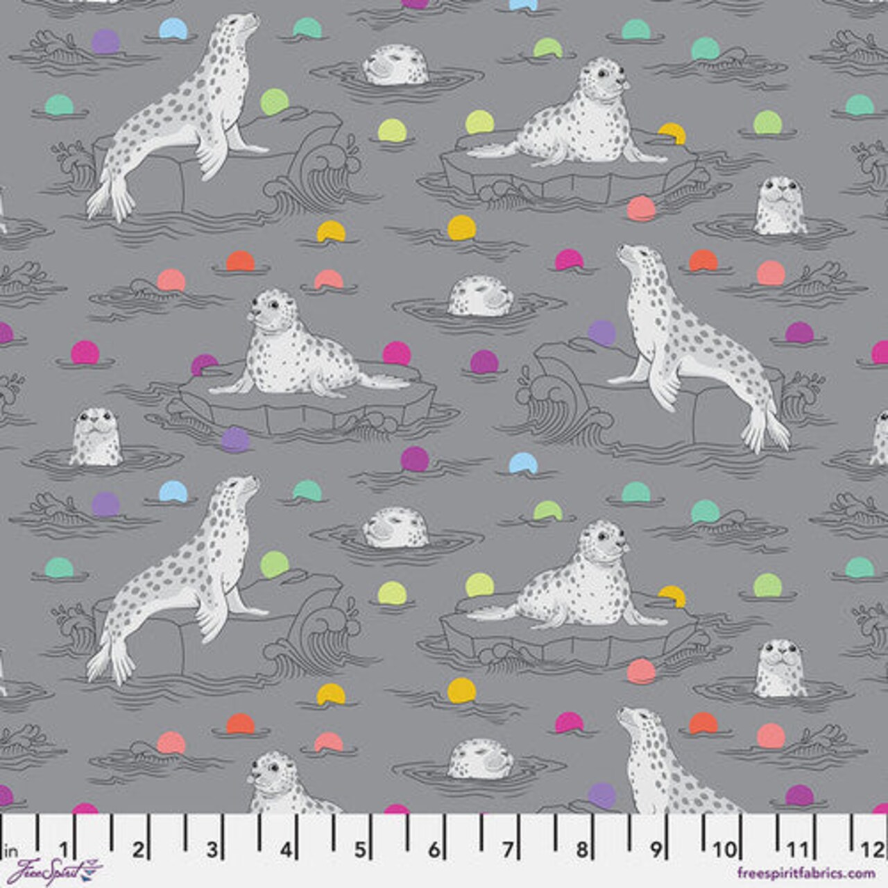 Fabric FreeSpirit Tula Pink Shadow Seal the Deal Graywork by the Quarter Yard PWTP259.SHADOW